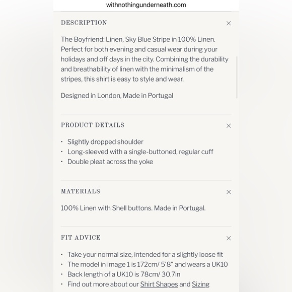 WNU “The Boyfriend” Linen Shirt in Sky Blue ASO Meghan Markle - Picture 14 of 15